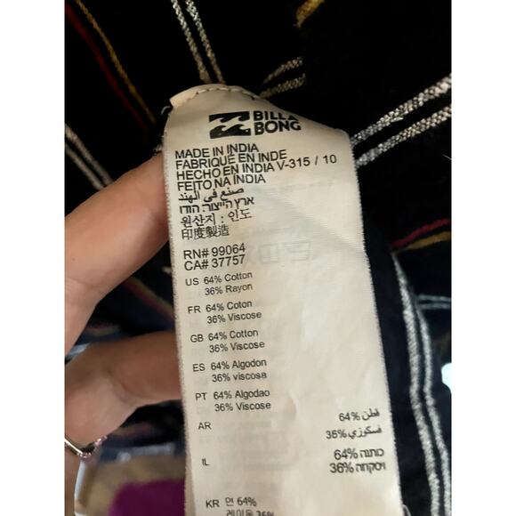 BILLABONG Secret Tells Open Front Top Wrap Cover Up Size S / M BEACHY LOUNGE - Picture 5 of 6